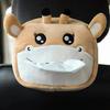 1pc Cute Cartoon Car Tissue Box Plush Napkin Holder Universal Auto Home Room Paper Case Animal Decoration Bracket