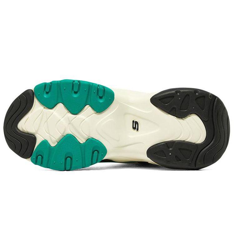 Skechers DLites 3.0 Ткань Синтетическая кожа Удобные Легкие Высокие Папины кроссовки Женские кроссовки Черный Белый Зеленый 167266-BKNT