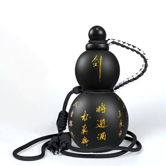 1 набор 800 мл бутылка для воды из тыквы с плечевым ремнем, плетеная веревка для талии, кисть для чашки, подвеска, наклейка «сделай сам», винтажная бутылка для питья из тритана в китайском стиле