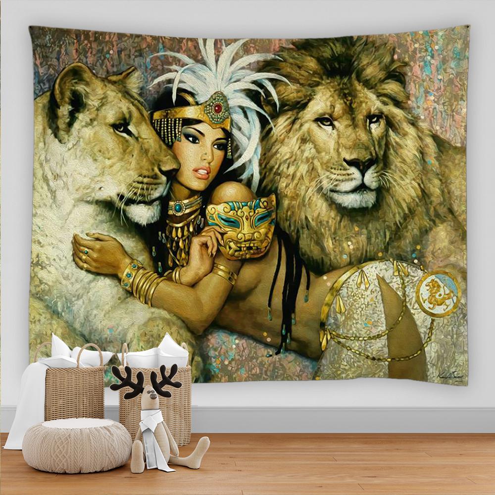 Гобелен со львом, тигром, слоном, животным, гобелен, настенный гобелен, декор в стиле бохо, домашний декор, настенный ковер для спальни, одеяло, диван