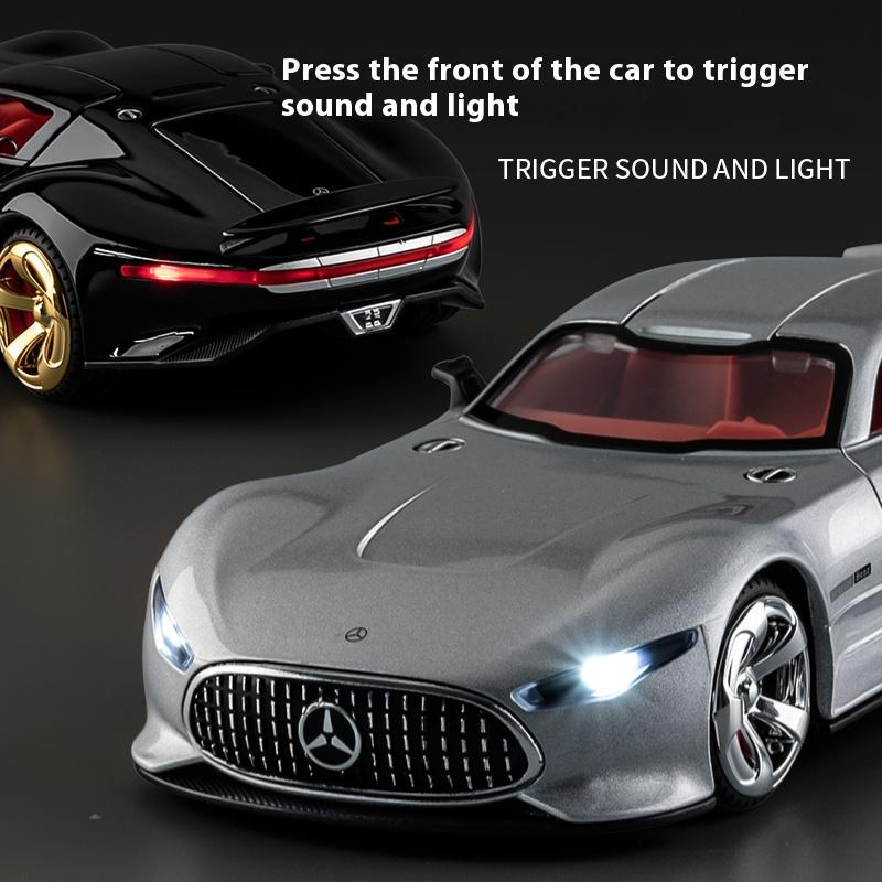 1/32 Модель спортивного автомобиля Mercedes-Benz AMG Vision GT, симуляция звука и света, настольное украшение, детские игрушки, подарок для мальчика