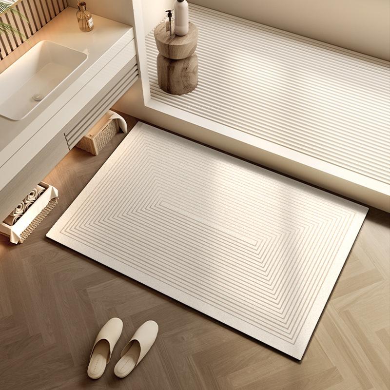 Впитывающие коврики для пола из диатомовой грязи для ванной комнаты Простые быстросохнущие противоскользящие коврики для входа в ванную Износостойкие и простые в уходе коврики для дома
