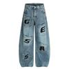 Women Straight Leg Denim Jeans Casual Solid Color Cotton Blend High Waist Daily Streetwear Long Pants