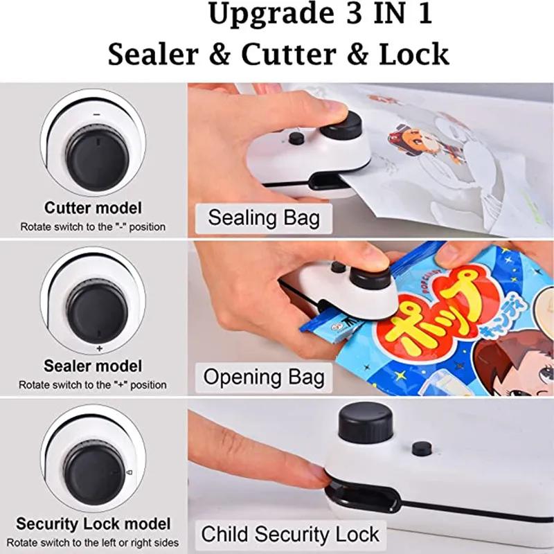 Портативный упаковочный термосварщик с кабелем USB, перезаряжаемый, машина для запечатывания пищевых пакетов, многофункциональный упаковочный аппарат, кухонные принадлежности