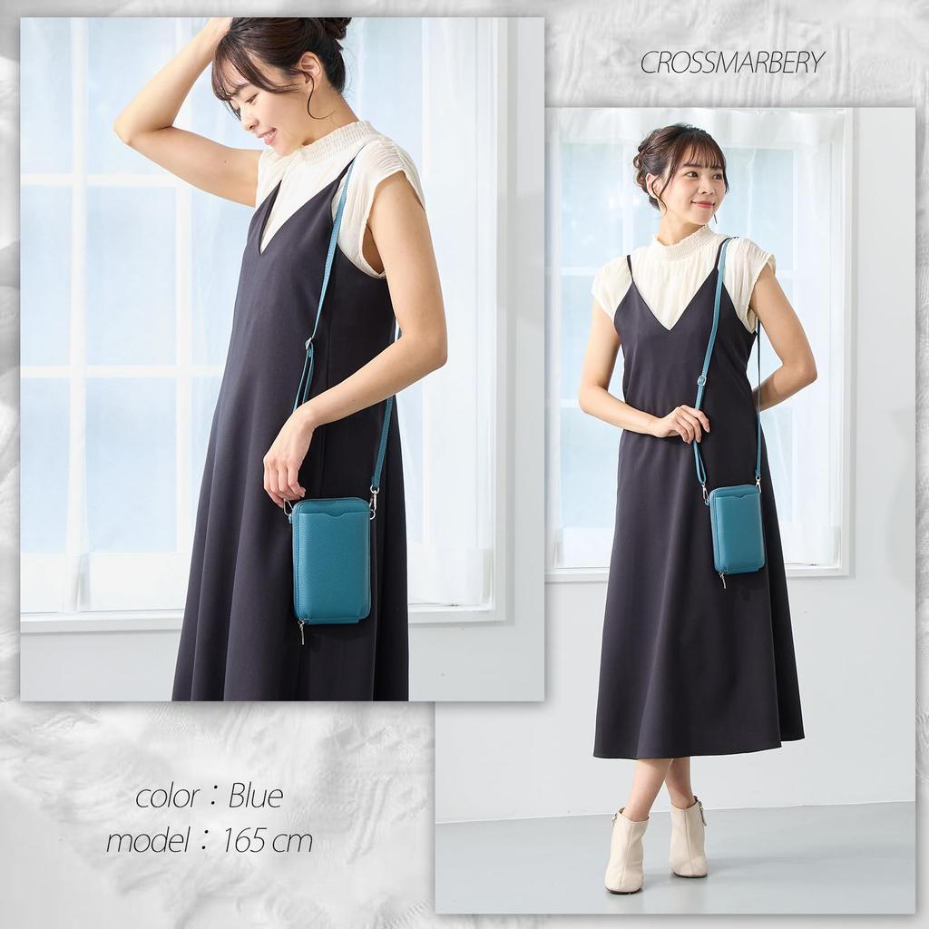 Сумка через плечо для смартфона, кошелька через плечо, держателя для карт, синтетическая, на каждый день, CY114, синяя [Cross Marberry], женская, маленькая, легкая,