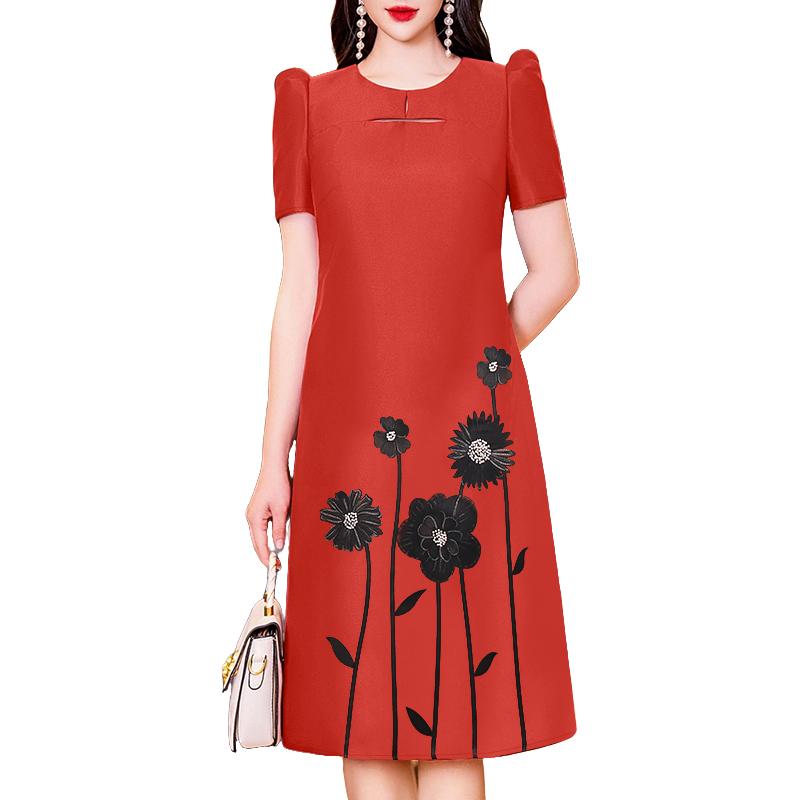 ZANZEA Женское повседневное летнее платье с круглым вырезом, коротким рукавом и принтом