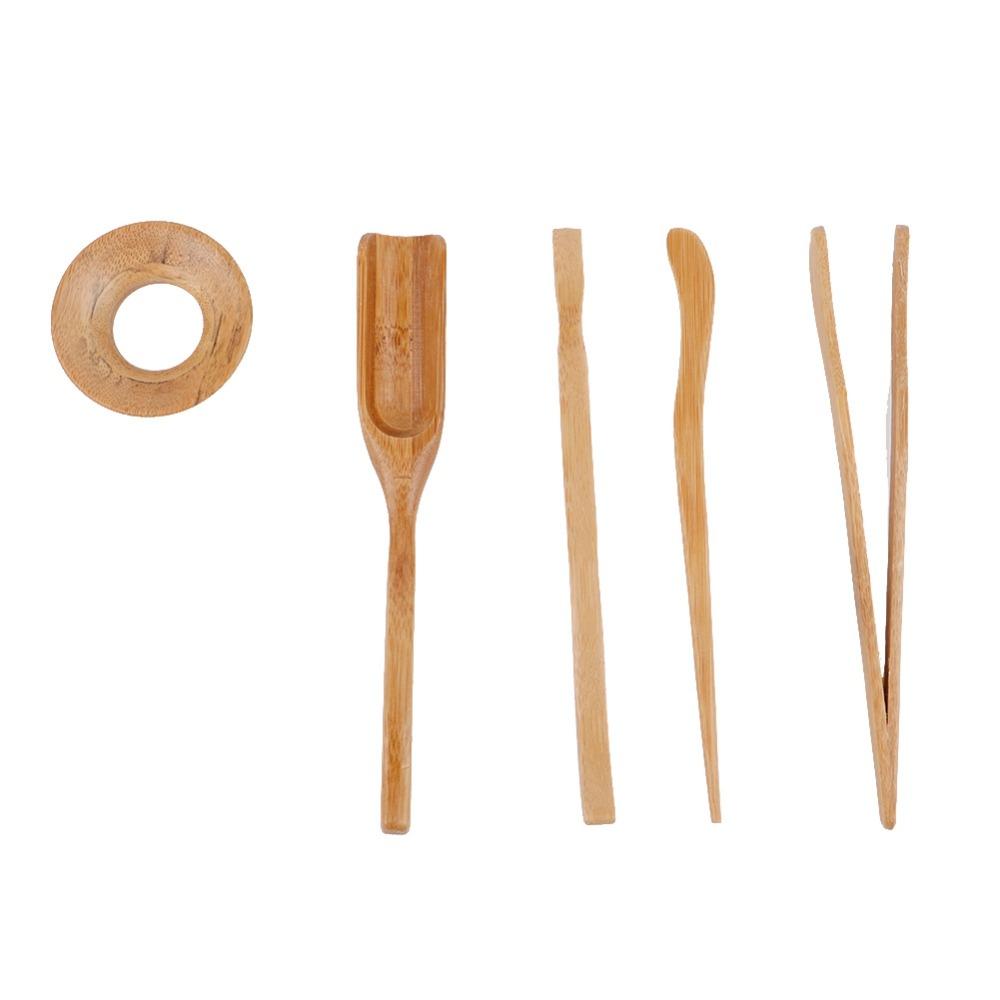 5 pcs set Portable Tools Tea Accessories Bamboo Material Tea Shovel Tea Leaks Chinese Gongfu Tea