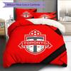 Toronto FC Pattern Bedding Quilt Set  Home Decoration  Gift (1 * duvet cover + 2 * pillowcase  without core)