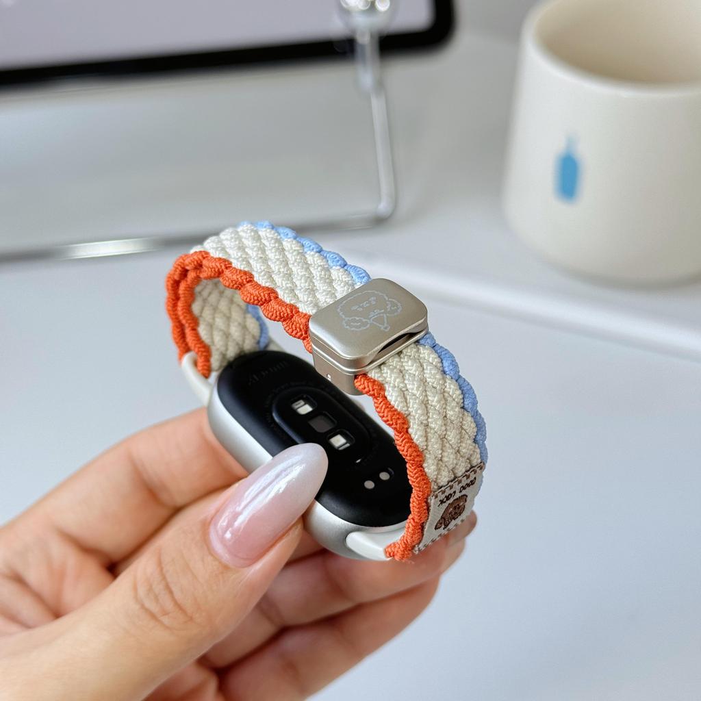 Нейлоновый ремешок для Xiaomi Mi Band 10/9/8 Высококачественный дышащий спортивный регулируемый браслет для Mi Band 10 9 NFC Замена ремешка для часов