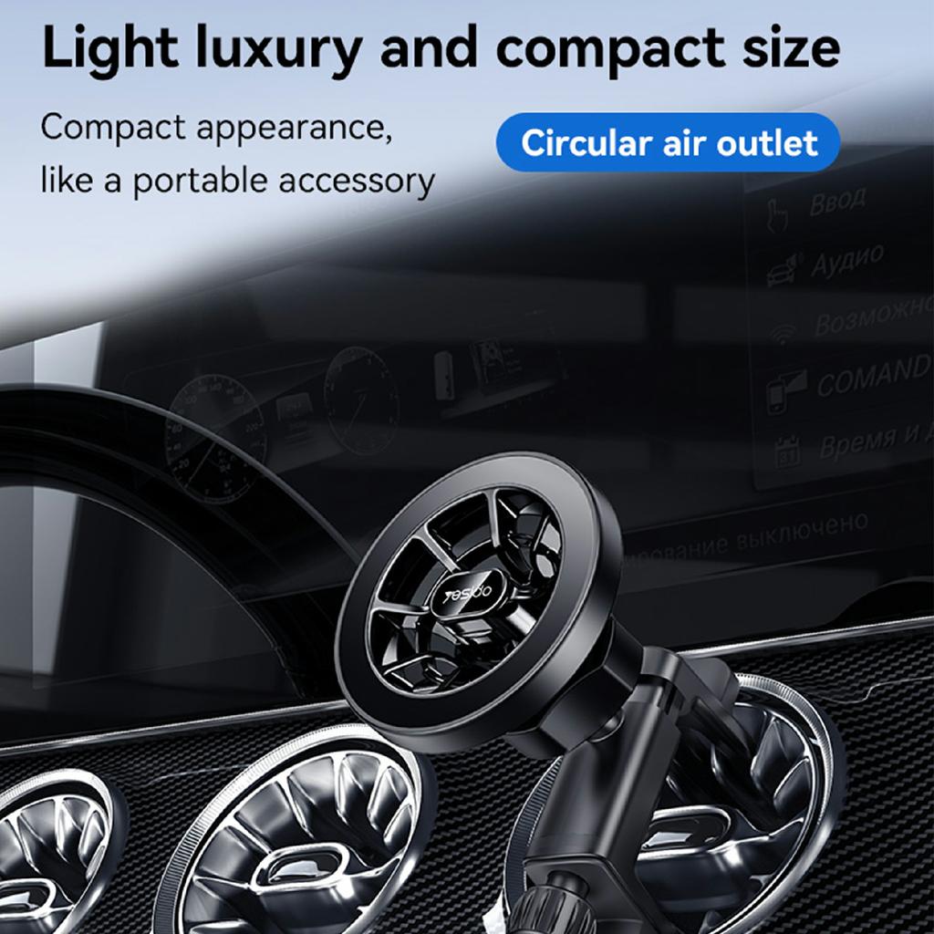 YESIDO C221 Compatible with MagSafe Car Mount Holder Circular Air Vent Compatible Stand Rotatable Adjustable Diameter