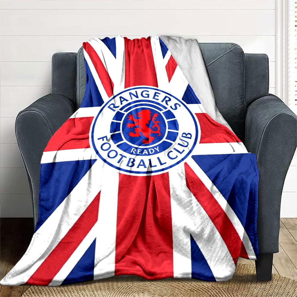 Rangers FC Print Flannel Blanket High Quality Warm Comfortable Cover for All Seasons Perfect for Gifts Home Decor