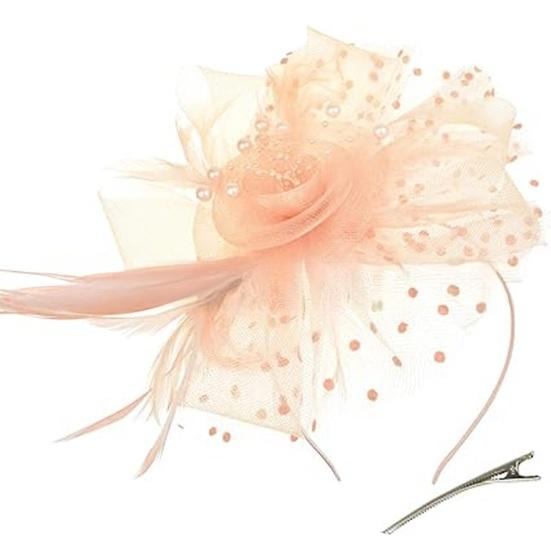 Girls Hoop Bridal Elastic Design Feather Hair Floral Hairpin Flower Headdress
