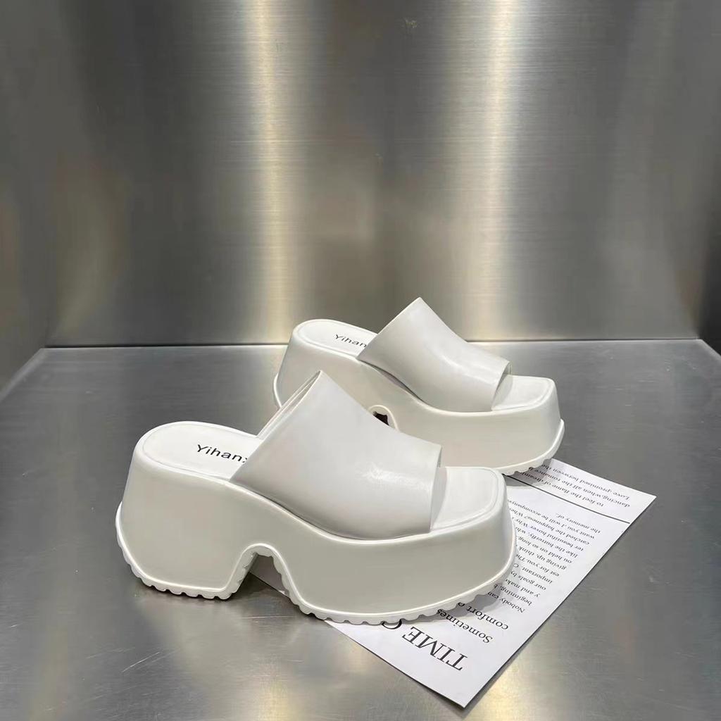 Fashion Summer Women's Slippers Fashion Platform Sandals Luxury Leather Casual Slippers High-heele Slippers for Women Open Toe Sandalias