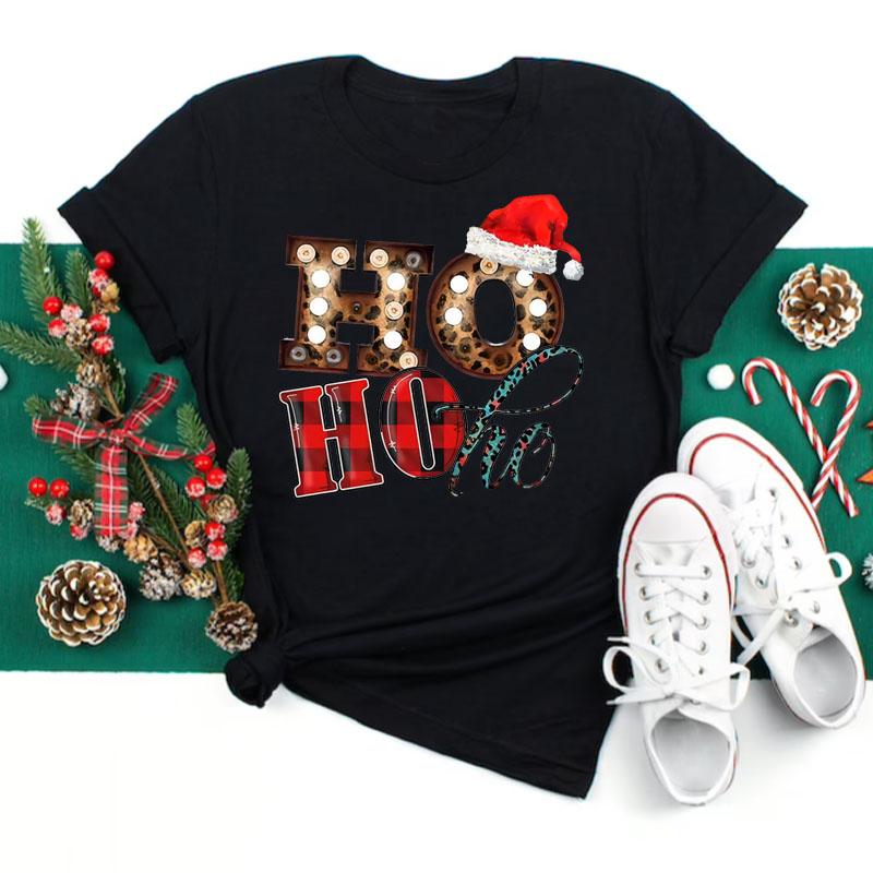 Maycaur Women Santa Claus Print Clothes Christmas 90s Funny Holiday Fashion Cartoon Tops Tee Shirt Ladies Female Graphic T-Shirt