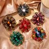 European & American Fashion Crystal Flower Brooch: Alloy, Diamond Women's Clothing Accessory
