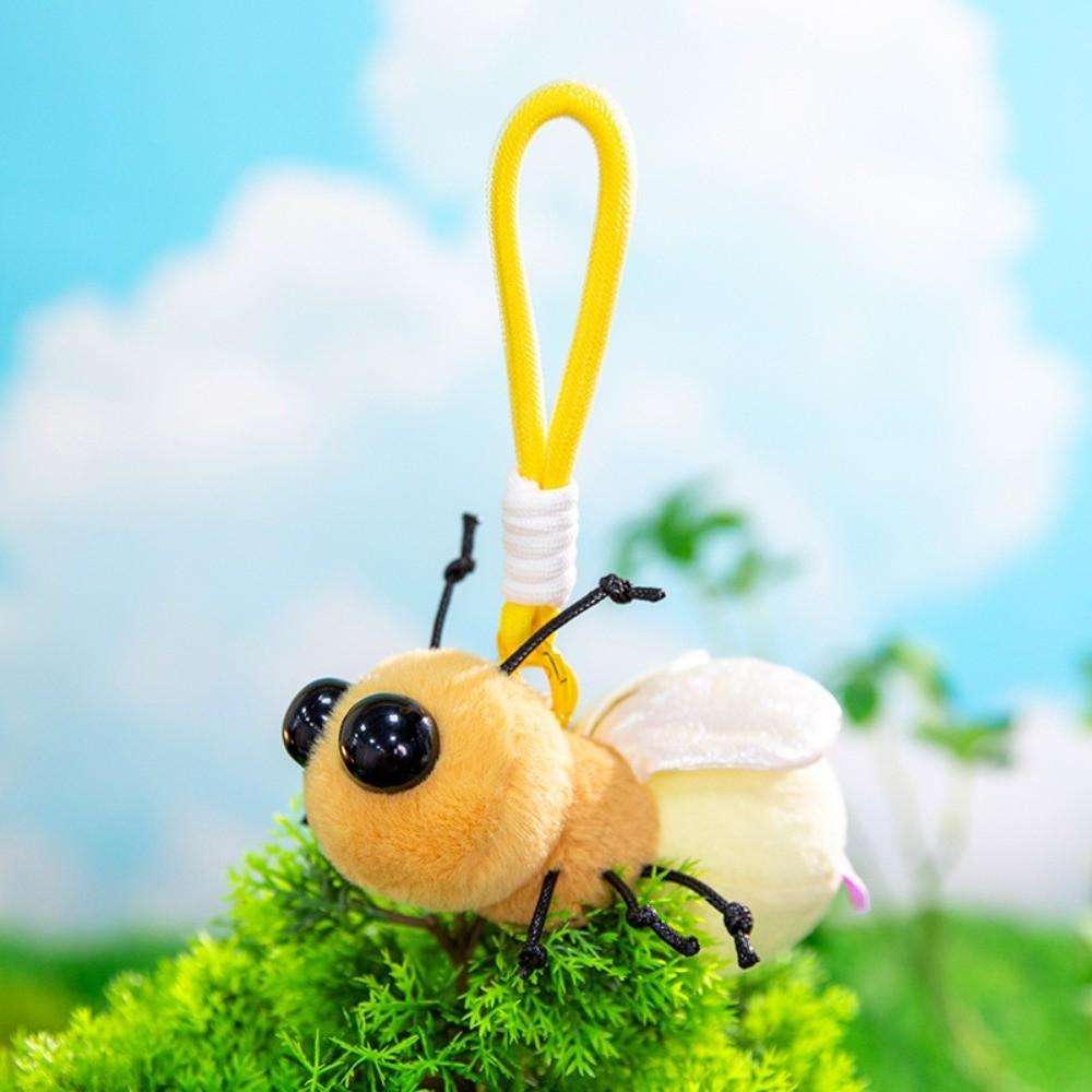 Ladybug Plush Insects Key Ring Cartoon Cockroach Key Chain Cute Moth Fly Pendant for Gifts