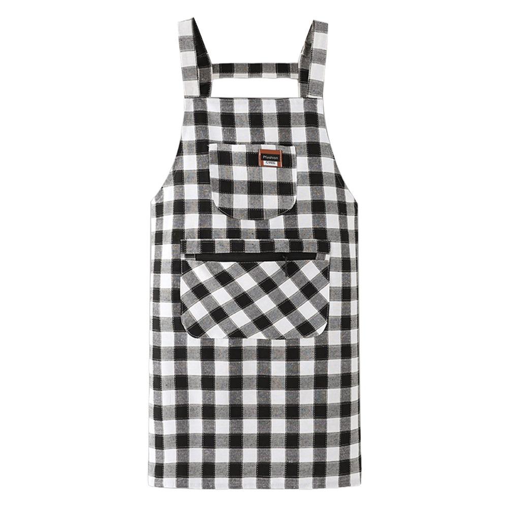 Anti Dirty Chef Work Apron Checkered Print Cooking Aprons Kitchen Aprons  Household Cleaning