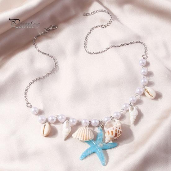 Ожерелье в виде морской звезды, потрясающее ожерелье из искусственного жемчуга, универсальные пляжные украшения, модное минималистичное ожерелье тонкой работы
