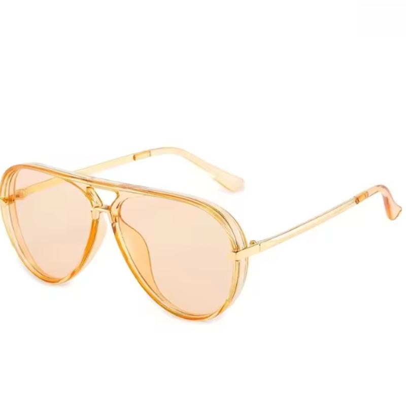 1 шт. Женские стильные очки с двойной переносицей, разноцветные градиентные линзы, популярные металлические дужки, очень большая оправа-желе