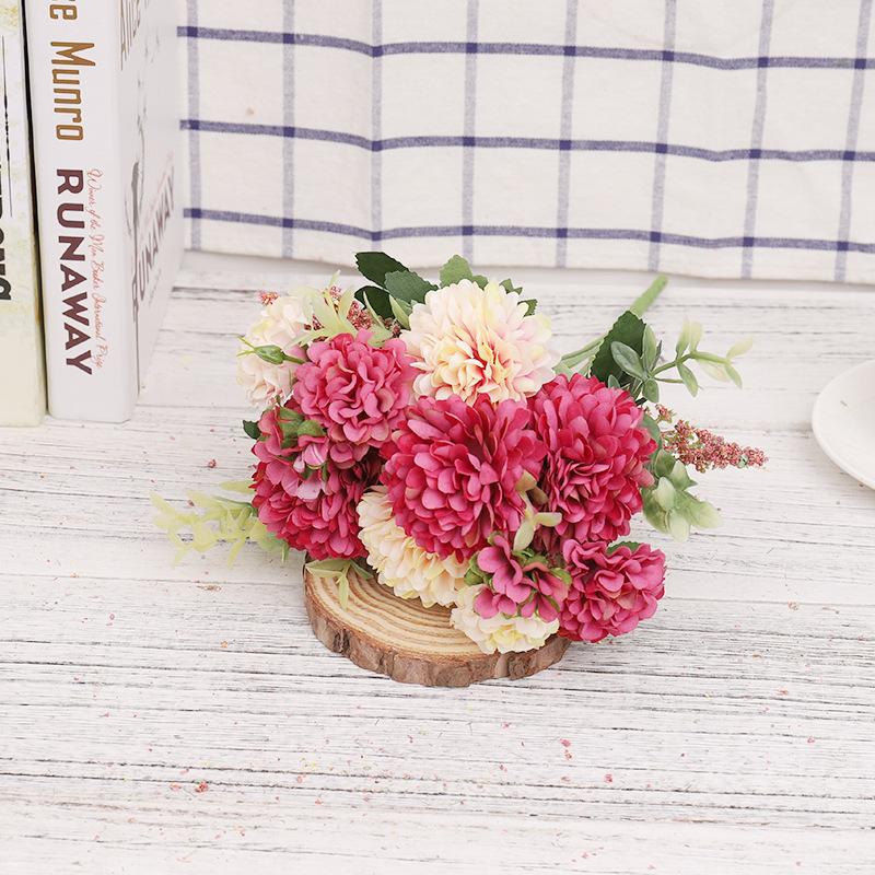 Букет искусственных цветов пиона, свадебное украшение для домашнего декора стола, искусственные цветы гортензии