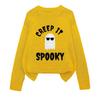 YZH-3 Round Neck Halloween Pullover Sweater with Long Sleeves - Autumn Printed Style
