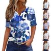 Short Sleeve Shirts For Women Cute Flowers Print Graphic Tees Blouses Casual Plus Size Basic Tops Pullover