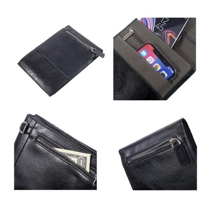 Étui Housse Sac à Bandoulière pour Tablettes et Smartphone pour Vivo Y12 (2019) > Noir