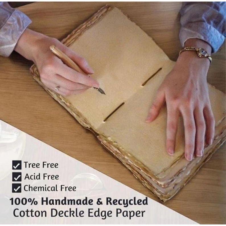 Кролик Банни Гримуар Кожаный Журнал Блокнот Журнал для женщин - Толстый журнал ручной работы Блокнот из бумаги ручной отливки Журнал для подарка