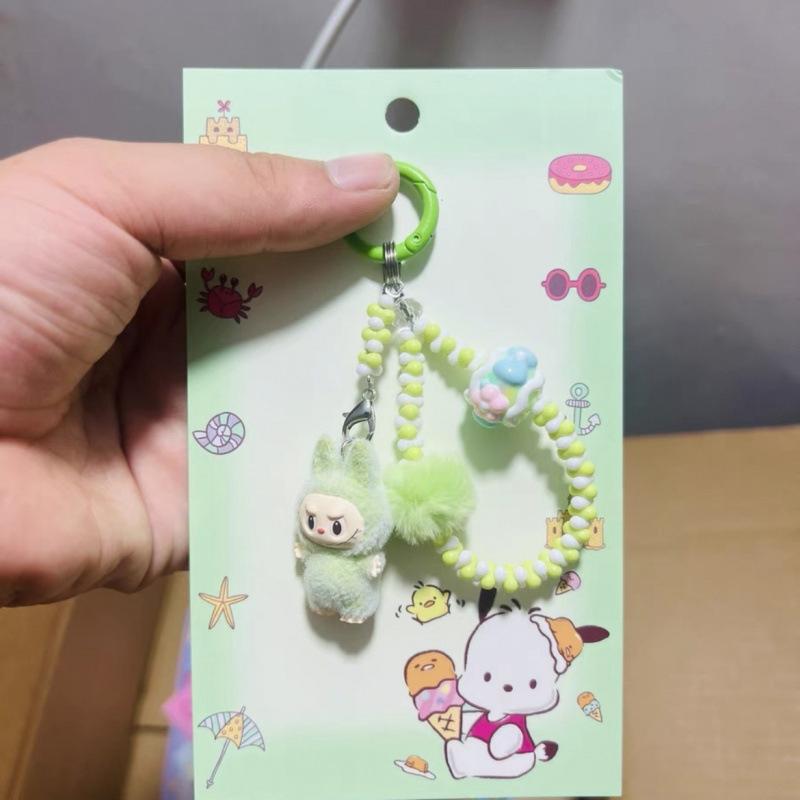 Кавайный мультяшный кукольный брелок Милый брелок из бусин Аксессуары для украшения сумки Универсальный подвес для мобильного телефона Подарки