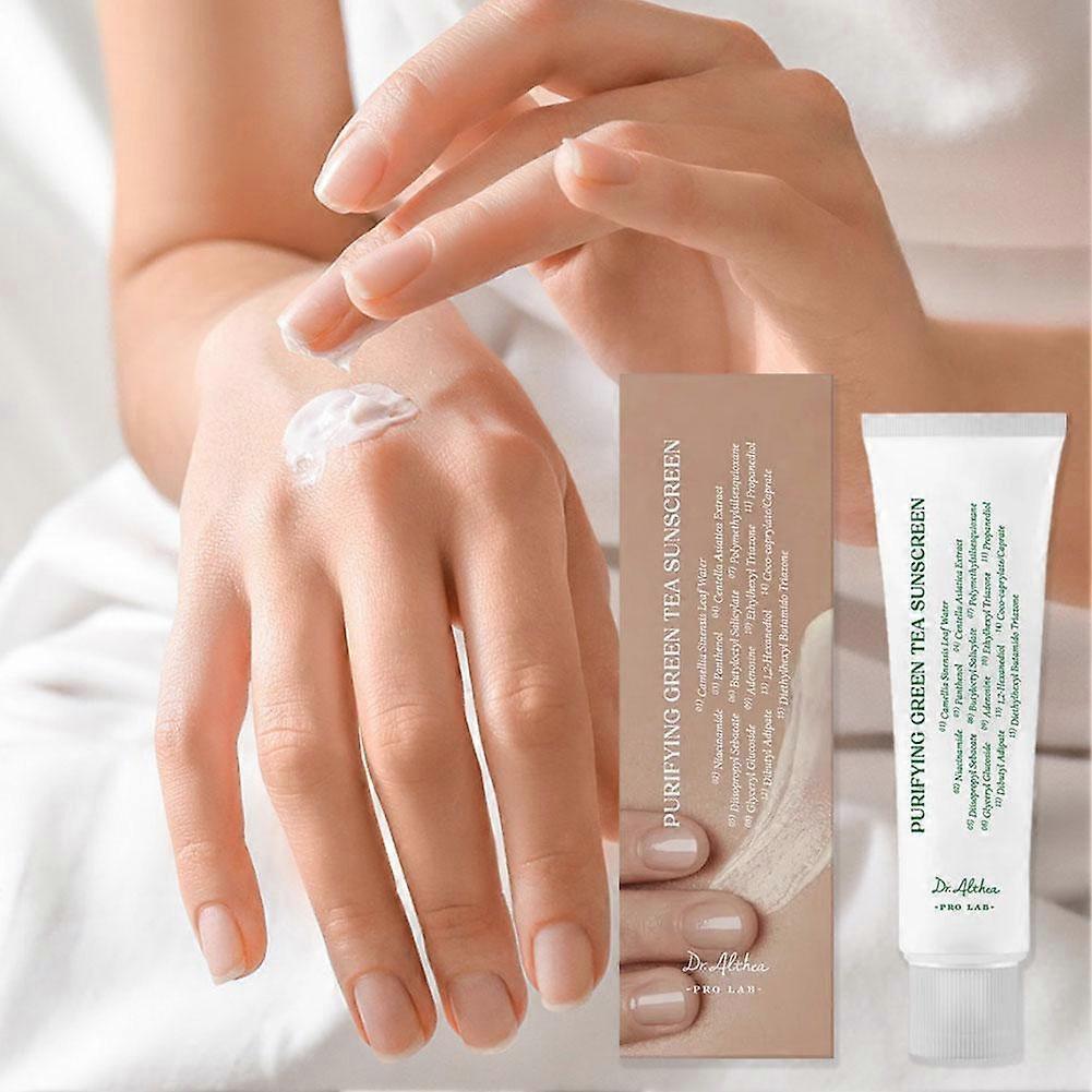 50ml Natural Green Tea Sunscreen Gentle Protection High Efficiency Sun Protection Refreshing Non Greasy Light Breathable Invisible