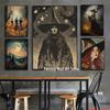 Witch Magical Art Print Witch with Full Moon Wall Decor Darkness Witches Painting Wall Decor Canvas Poster Dark Romantic Decor