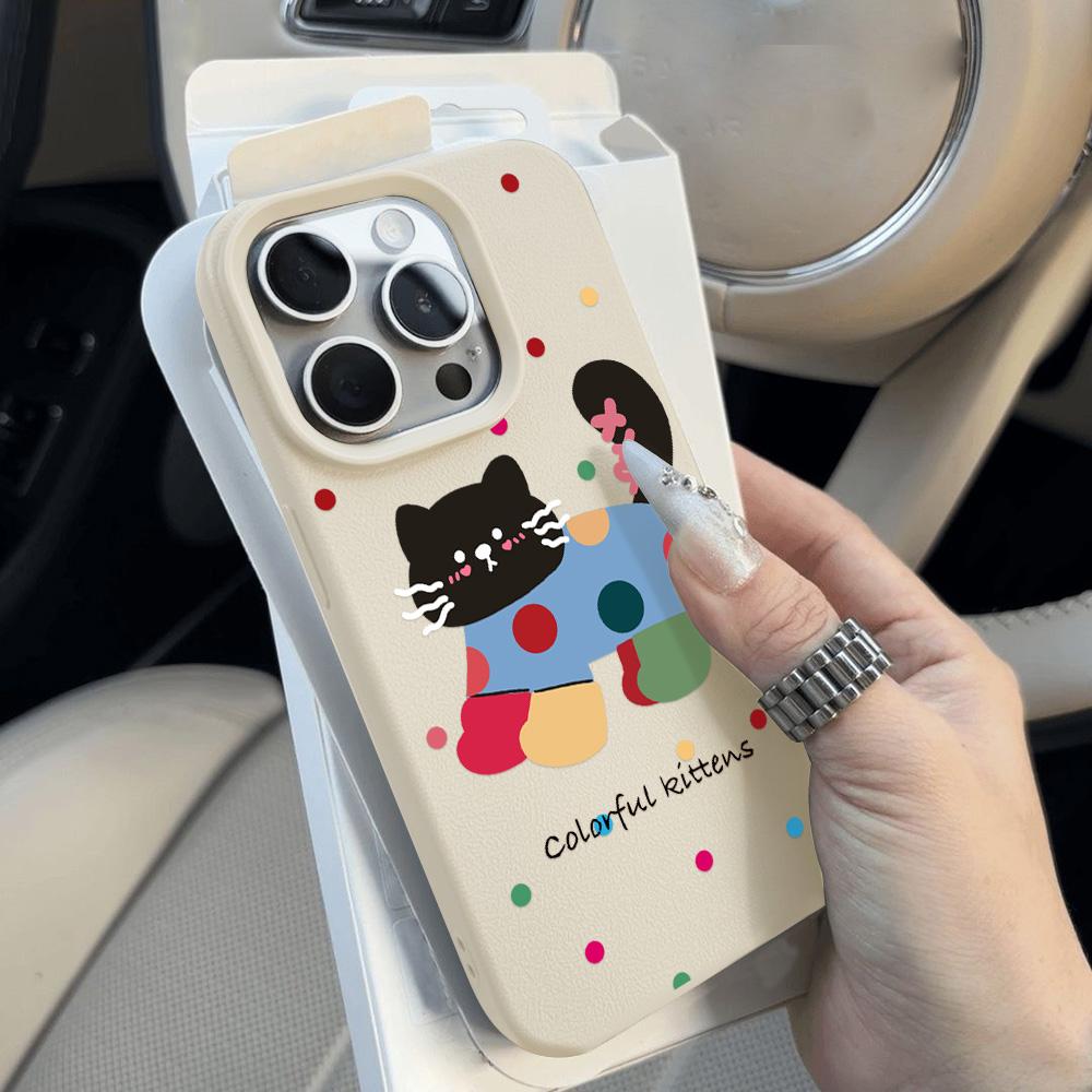 Skin-feel Phone Case for iPhone 11 13 16 Pro Max iPhone XR XS Max 14 15 Pro Max 12 13 Pro Max 16 Plus 13 Pro 14 Pro Cartoon Painted Macaron Colors