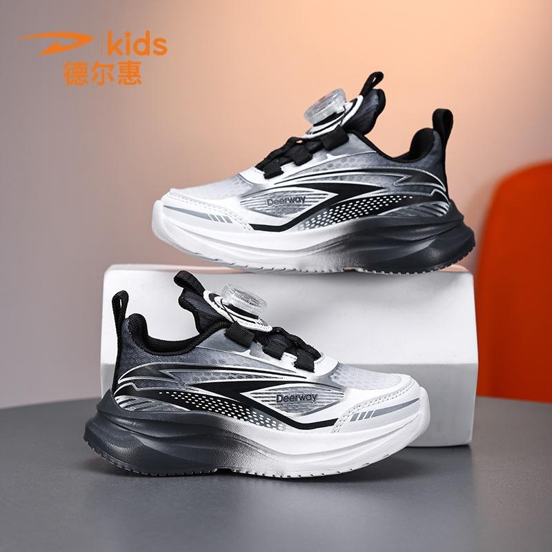 Delhui Classmates Boys Spring and Summer 2025 Single Mesh Breathable Girls Knob Buckle Running Shoes Medium and Large Children Wear-resistant and