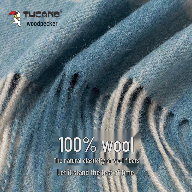 TUCANO Women's 100% Pure Wool Plaid Winter Scarf & Shawl