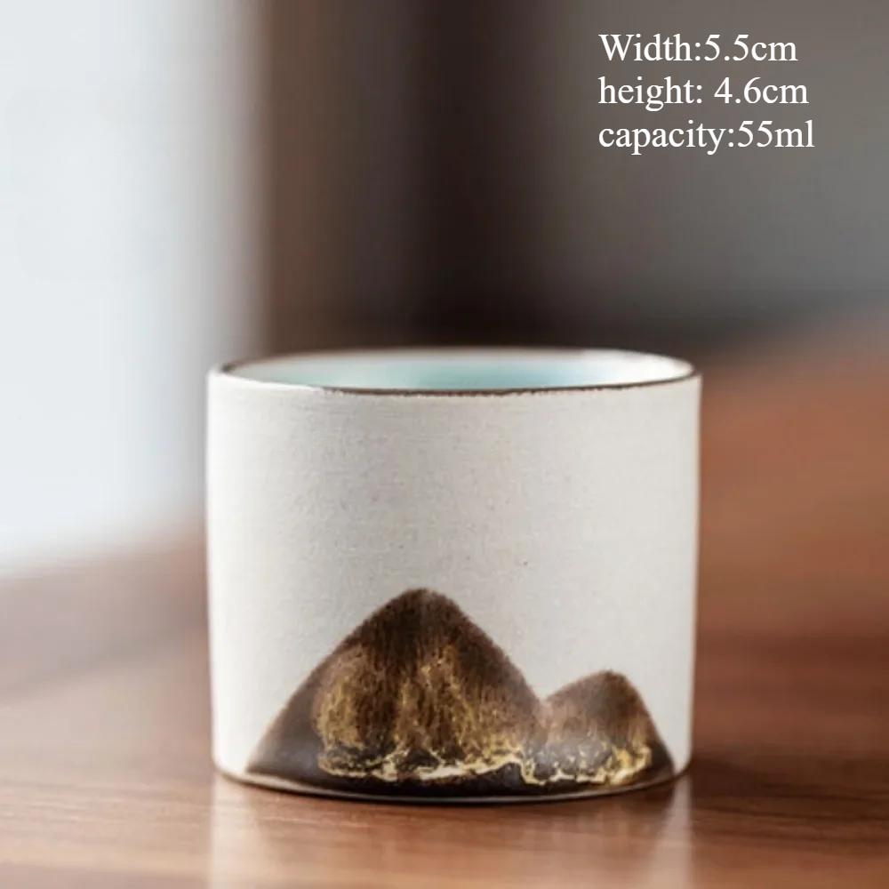 Керамическая кофейная кружка ручной работы с деревянной ручкой - Ретро чайная чашка, Офисная чашка для воды, Дизайн с фильтром, Уникальный подарок на день рождения