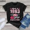 Made In 1983 Floral 40 Year Old 40th Birthday Gifts Women Casual Flowers T-Shirt Harajuku Tee Fashion Summer Shirt