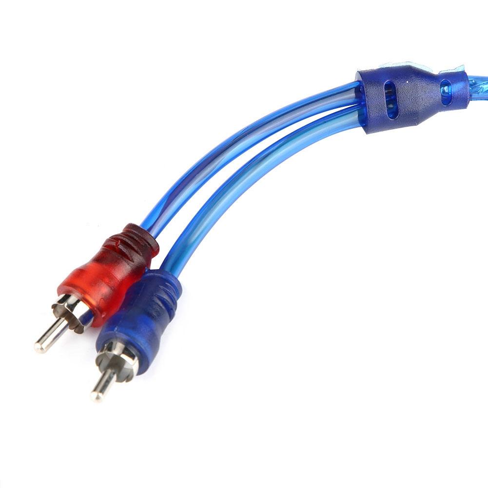 5 Meter AUTO Car Blue Transparent RCA Audio Interconnect Cable Ultra Flexible