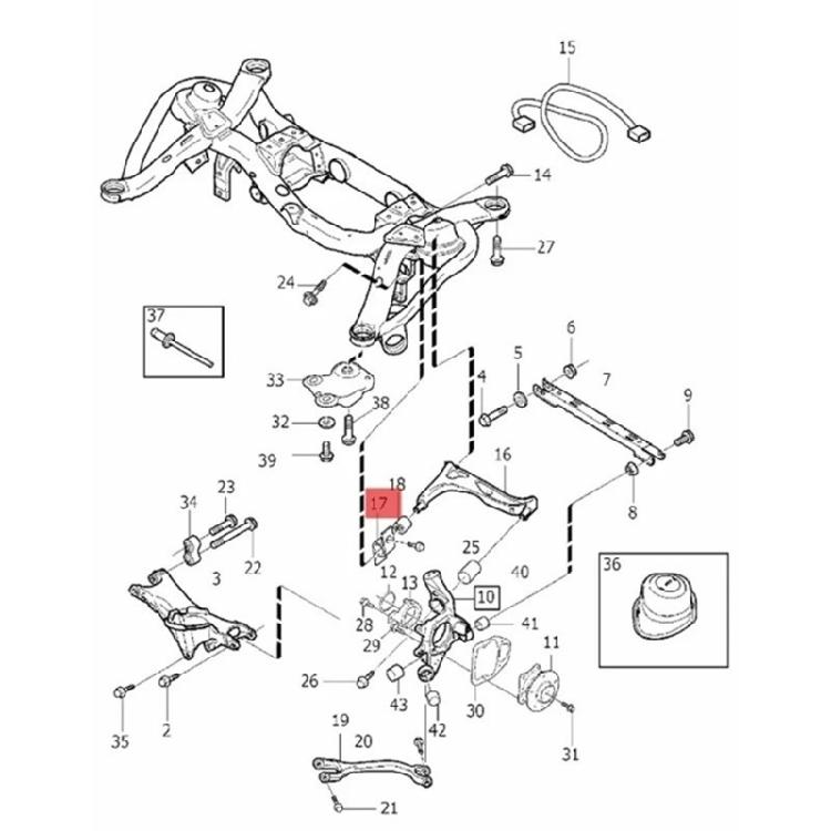 Комплект кронштейнов втулок подвески для 2003-2016 31277897 31277898 Левые и правые задние верхние рычаги управления 2x