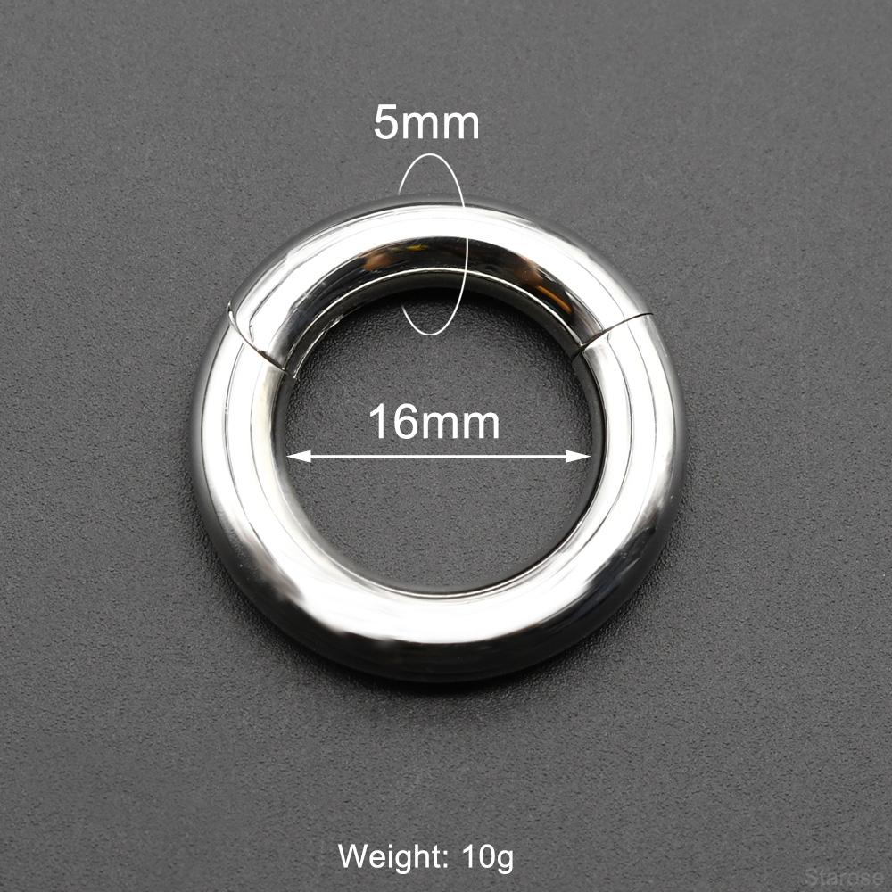 Smooth Hinged Stainless Steel Segment Hoop Ring 00G Large Size Septum Clicker BCR PA Piercing Nose Ring Ear Stretcher Weights