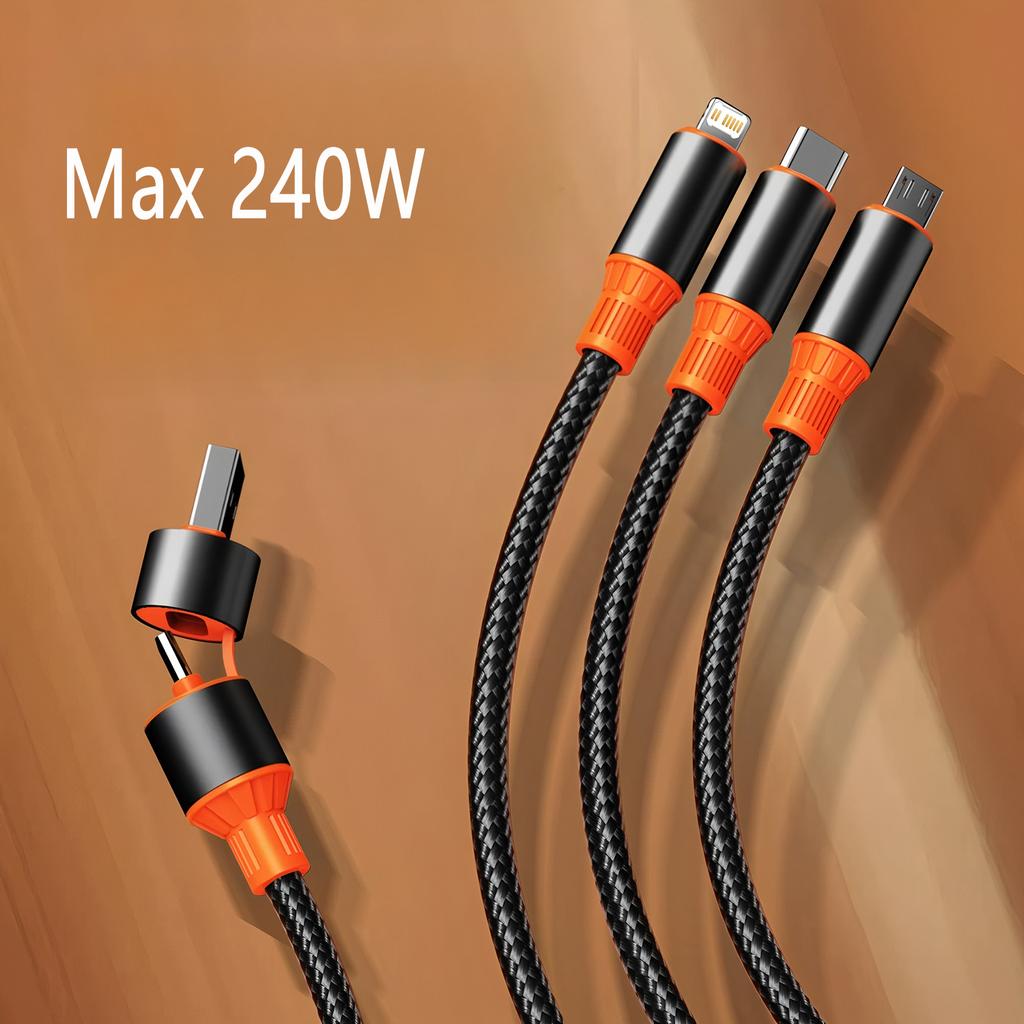 Кабель USB Type C 3 в 2 для iPhone 15 14 13 12 ProMax 11 Зарядный кабель 100 Вт Кабель 3 в 1 для Samsung Xiaomi Mi Macbook