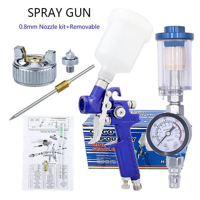 HVLP краскопульт 0,8 мм/1,0 мм сопло H-2000 профессиональный мини краскопульт аэрограф для покраски автомобиля аэрограф пневматический пистолет