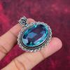 Blue Topaz Pendant, 925 Solid Sterling Silver Gemstone Jewelry, Handmade Pendant, For Thanksgiving