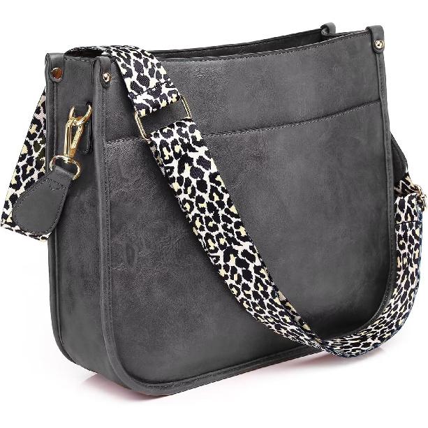 AUYOCO Vegan Leather Crossbody Bags for Women Purse Shoulder Bag | Lightweight,Adjustable Guitar Strap,Multi Pockets,Large Size,Use for Everyday or