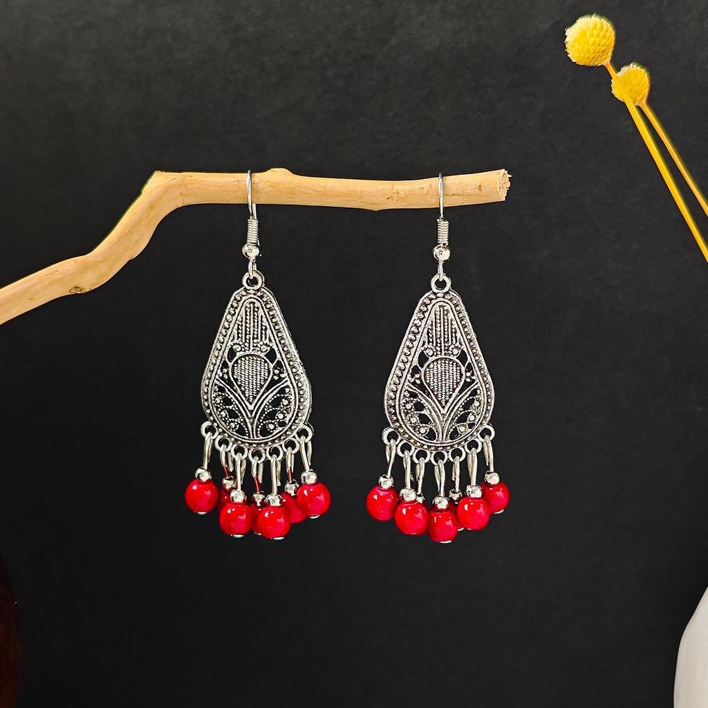 Богемные этнические длинные серьги-подвески с металлическими кисточками