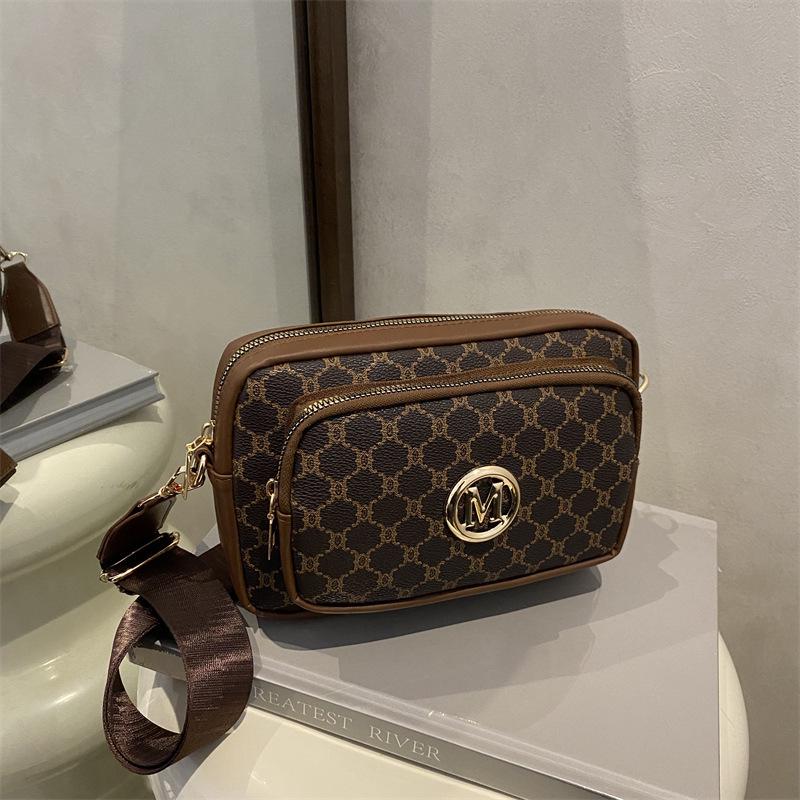 2025 Vintage Women's Multi-Compartment Crossbody Bag with Letter Print