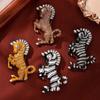 Crystal Women Men Vintage Zebra Brooch Buckles Retro Lady Baroque Animal Badges Pin Accessories