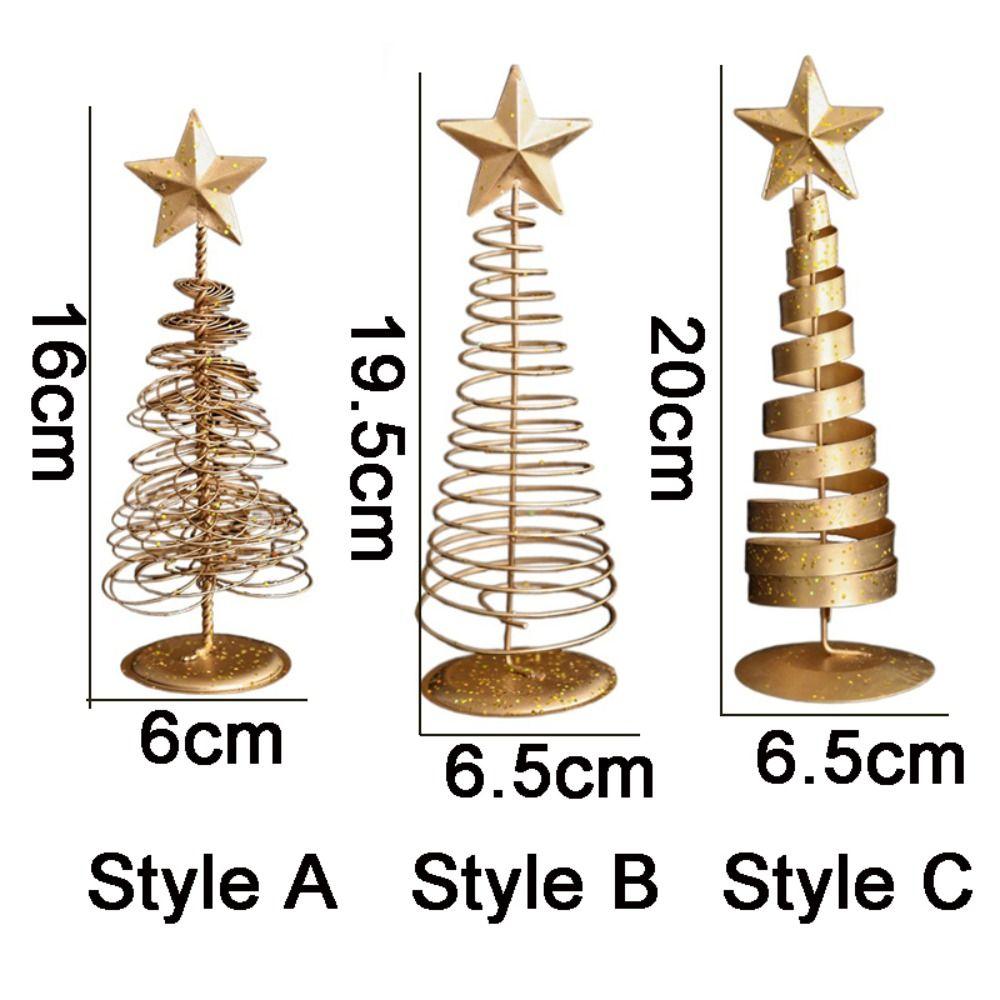 Five-pointed Star Iron Christmas Tree Gold Desktop Decoration Mini Christmas Tree Home Decoration