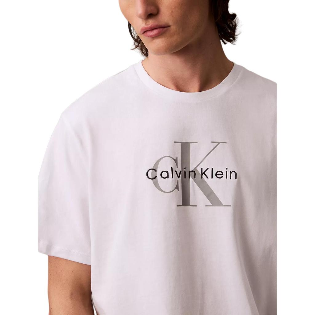 Calvin Klein Минималистичная Удобная Универсальная Классическая Футболка с коротким рукавом и круглым вырезом Мужские топы Ярко-белый 4RB862G-110