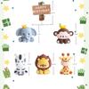 Jungle Safari Animal Cake Toppers with Elephant Giraffe Lion Monkey for Jungle Themed Party Baby Showers Kids Birthday Party