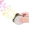 4 Inch Wooden Hand Tambourine with Metal Single Row Jingles Polyester Drum